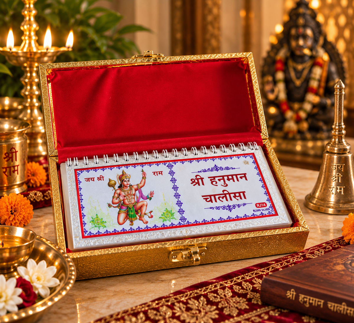 999 silver-coated Hanuman Chalisa in decorative presentation case