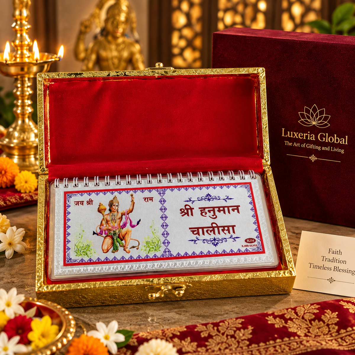 Hanuman Chalisa displayed in premium gift packaging