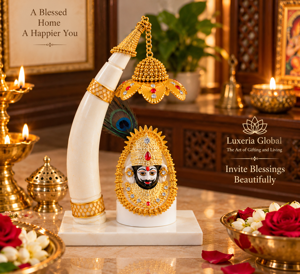 Divine Khatu Shyam Ji styled in a devotional décor setting