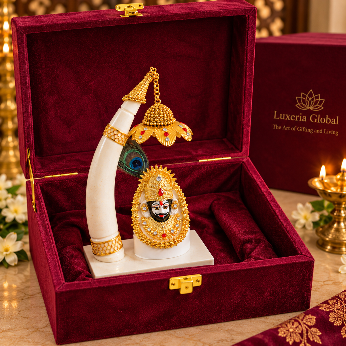 Divine Khatu Shyam Ji presented in included velvet gift box