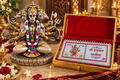 Panchmukhi Hanuman Ji idol with 999 silver-coated Hanuman Chalisa devotional gift set